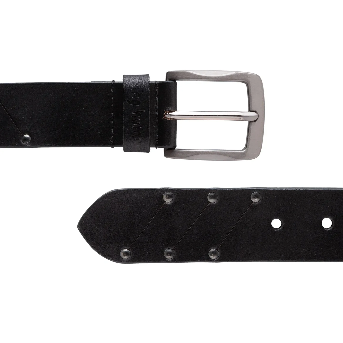 Black Leather Men's Belt By Being Human Clothing - Image 3