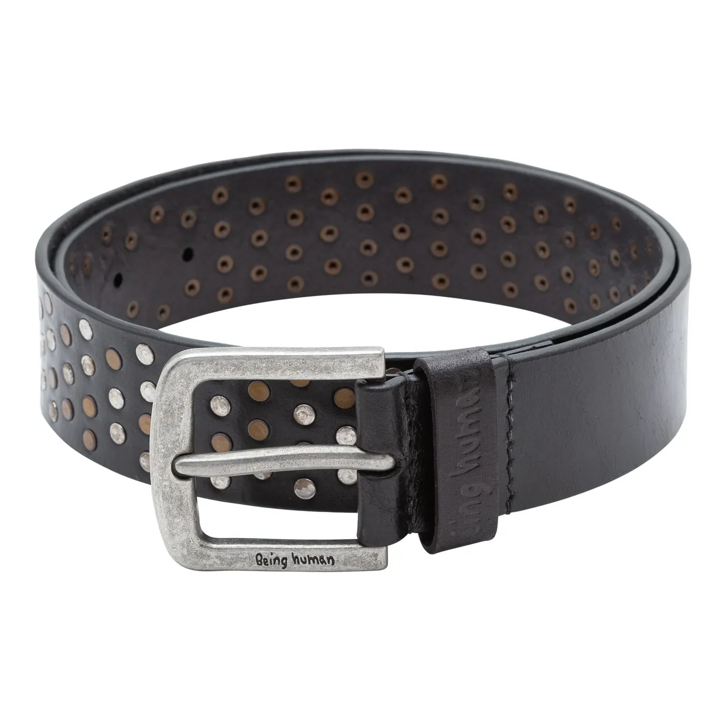Black Leather Men's Belt By Being Human Clothing