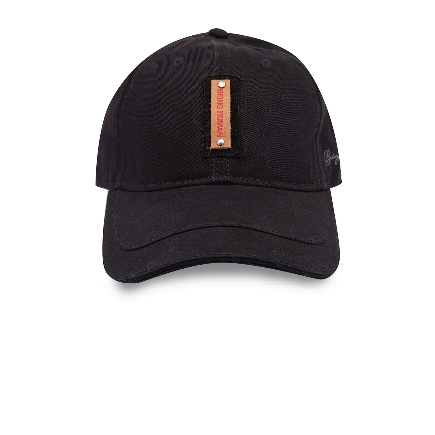 Black Cotton Unisex Cap by Being Human Clothing