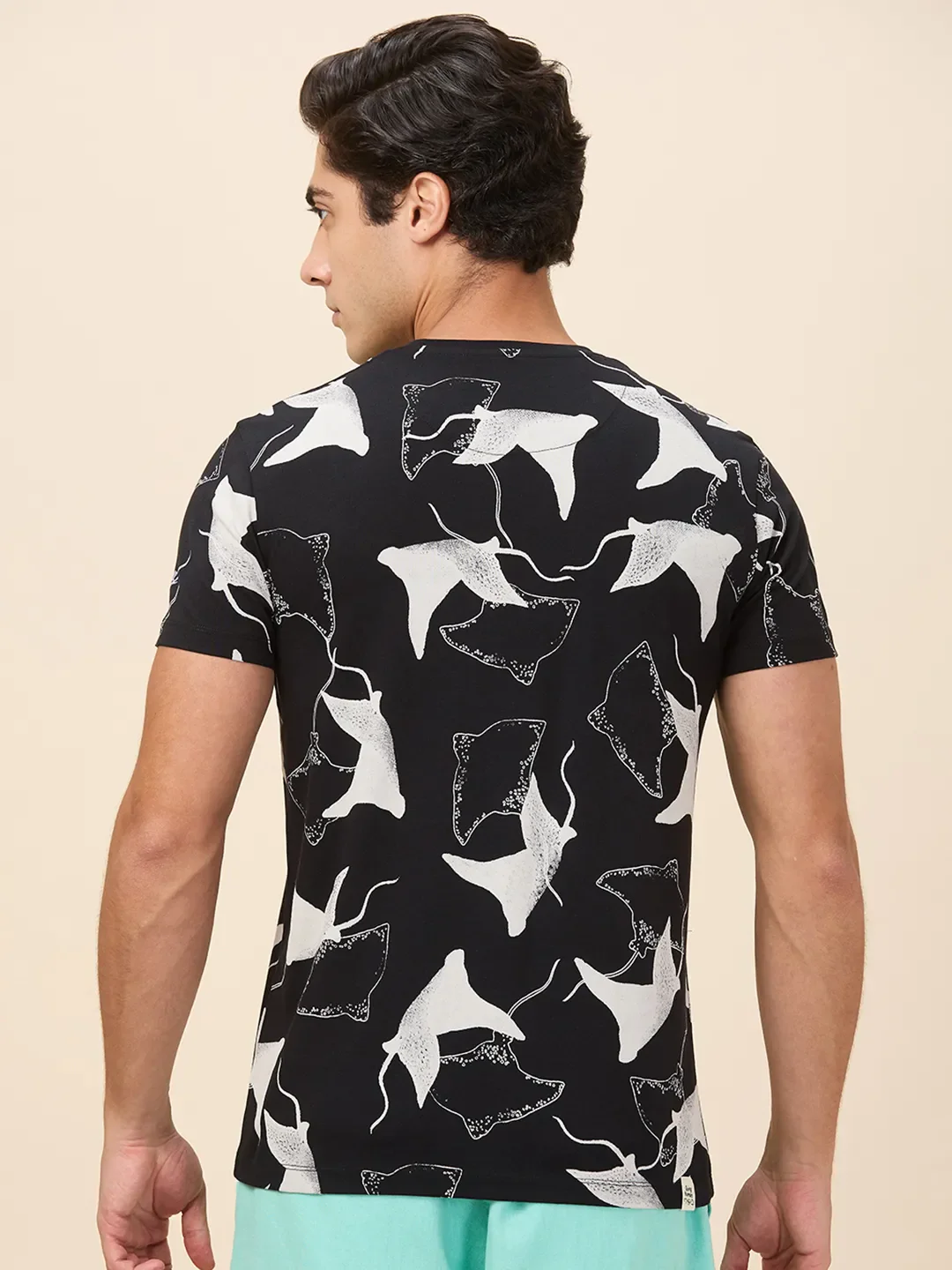 Black Slim Fit Men's Short Sleeves T-Shirt by Being Human Clothing - Image 3