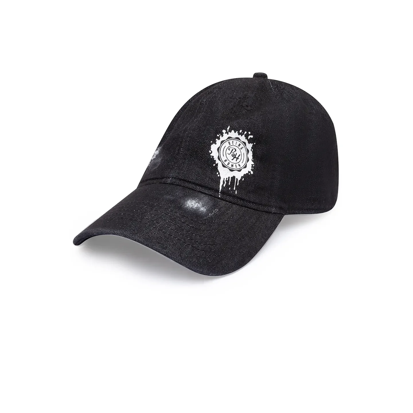 Black Denim Cotton Unisex Cap by Being Human Clothing - Image 3