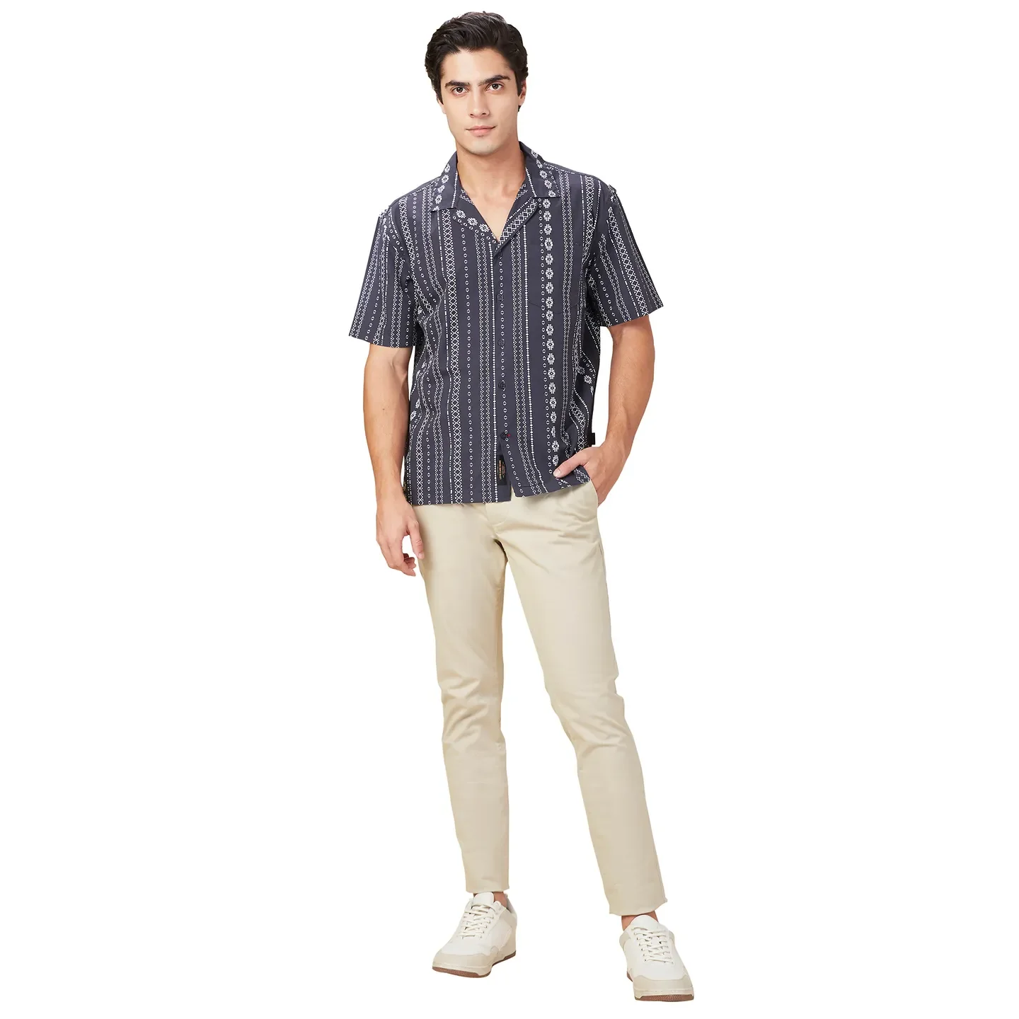 Black Easy Fit Regular Collar Men's Shirt by Being Human Clothing - Image 2