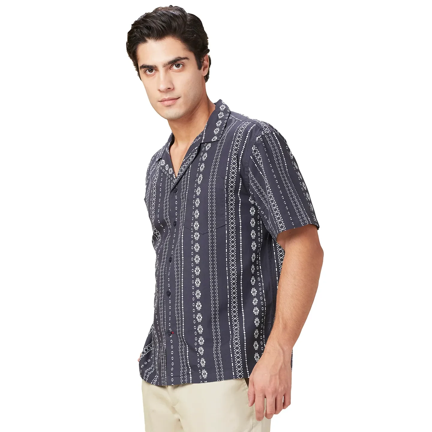 Black Easy Fit Regular Collar Men's Shirt by Being Human Clothing - Image 4