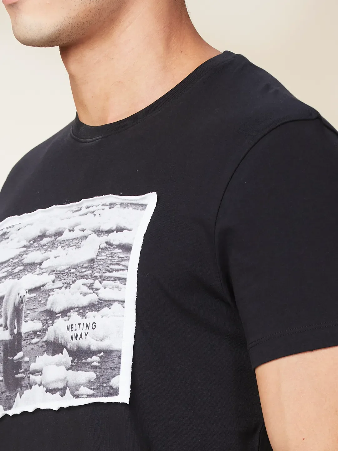 Black Slim Fit Men's Short Sleeves T-Shirt by Being Human Clothing - Image 5