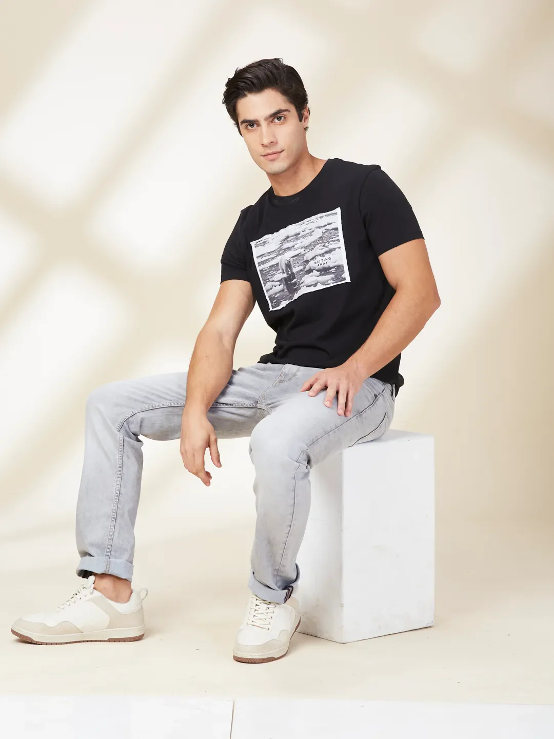 Black Slim Fit Men's Short Sleeves T-Shirt by Being Human Clothing - Image 6