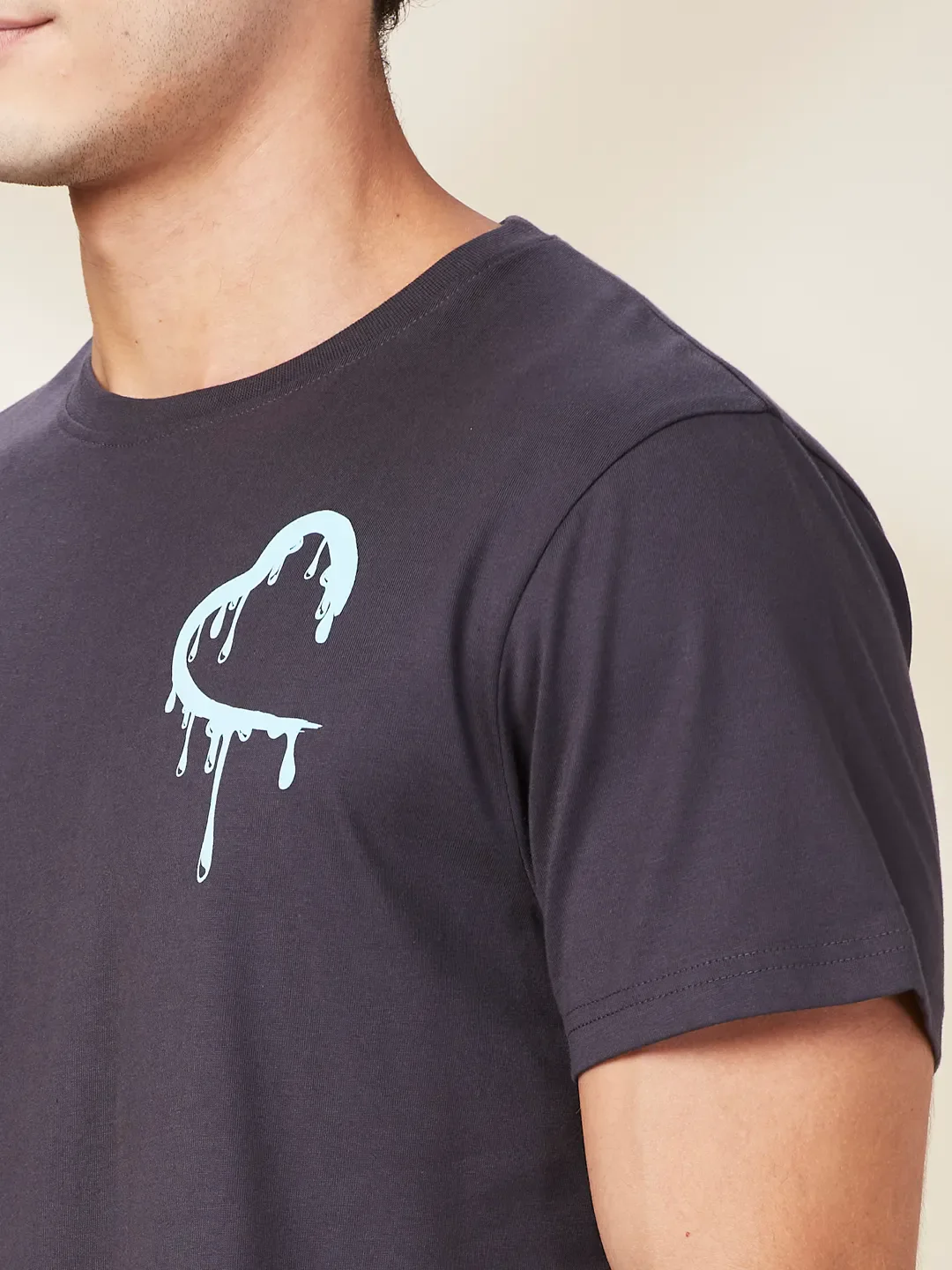 Black Easy Fit Round Neck Men's T-Shirt by Being Human Clothing - Image 5