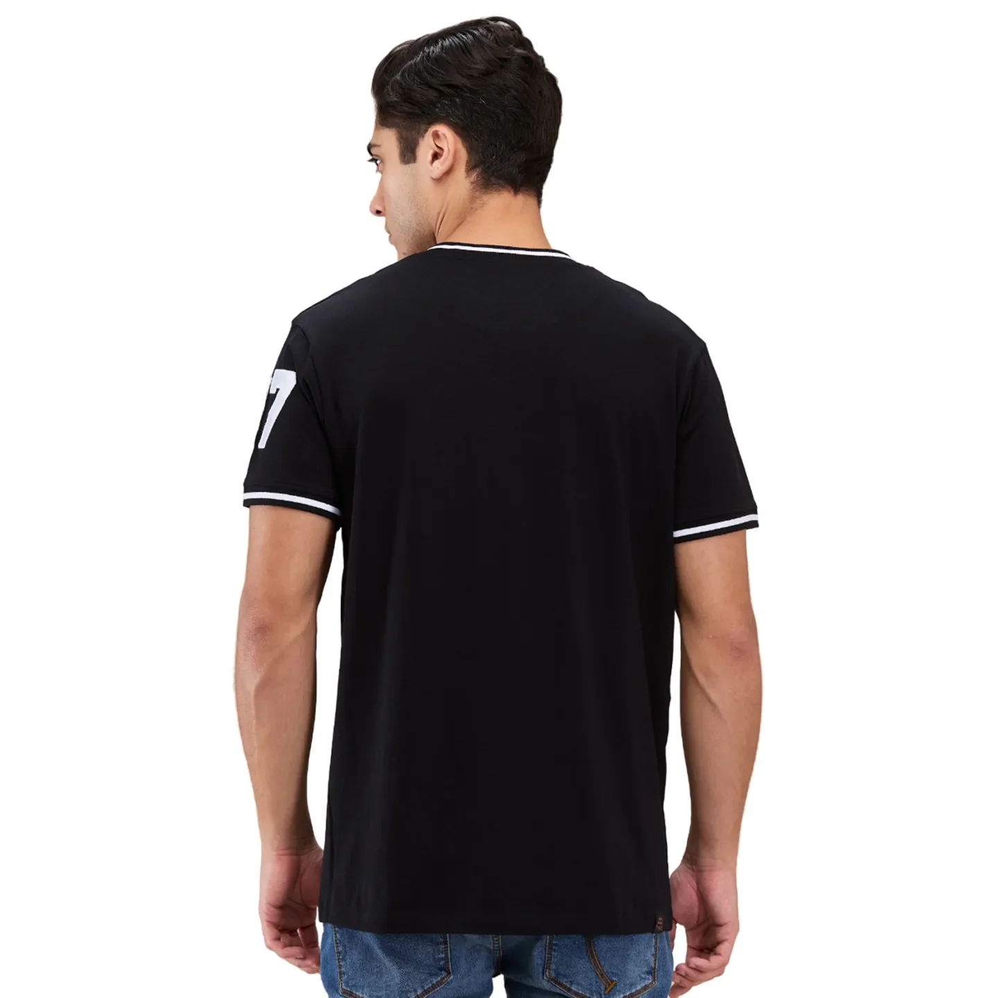 Black Easy Fit Men's Short Sleeves T-Shirt by Being Human Clothing - Image 3