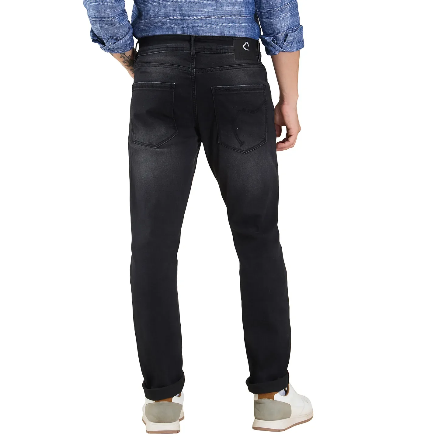 Black Slim Fit Men's Denims by Being Human Clothing - Image 3