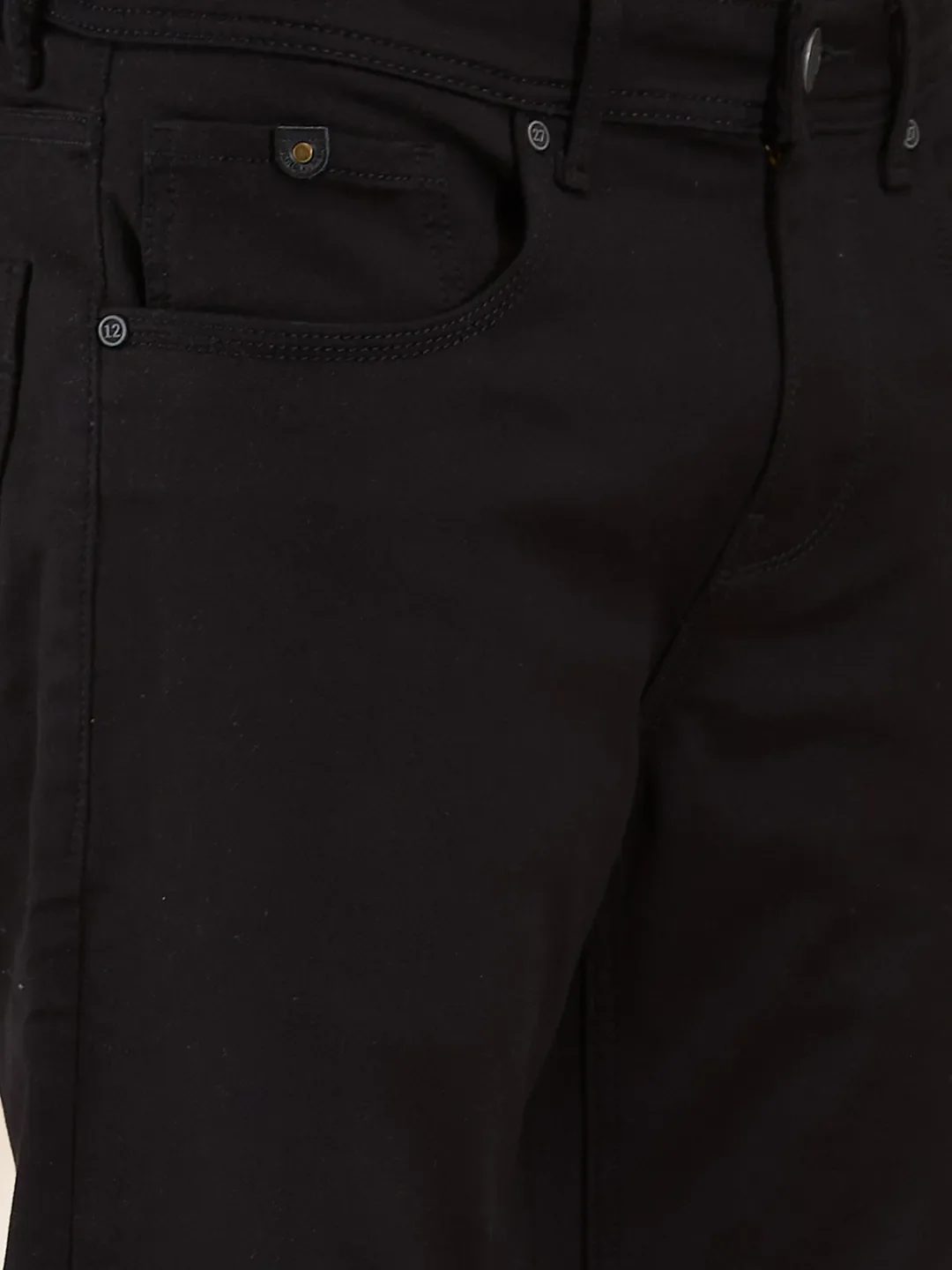 Black Straight Fit Denims For Men By Being Human Clothing - Image 5