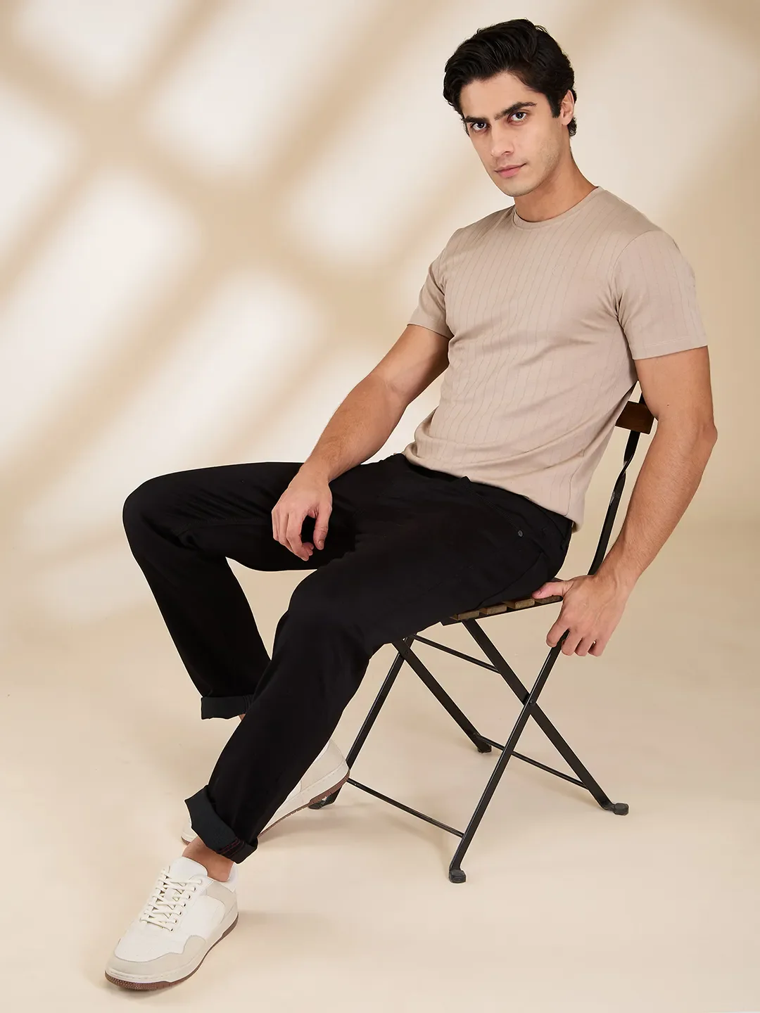 Black Straight Fit Denims For Men By Being Human Clothing - Image 6