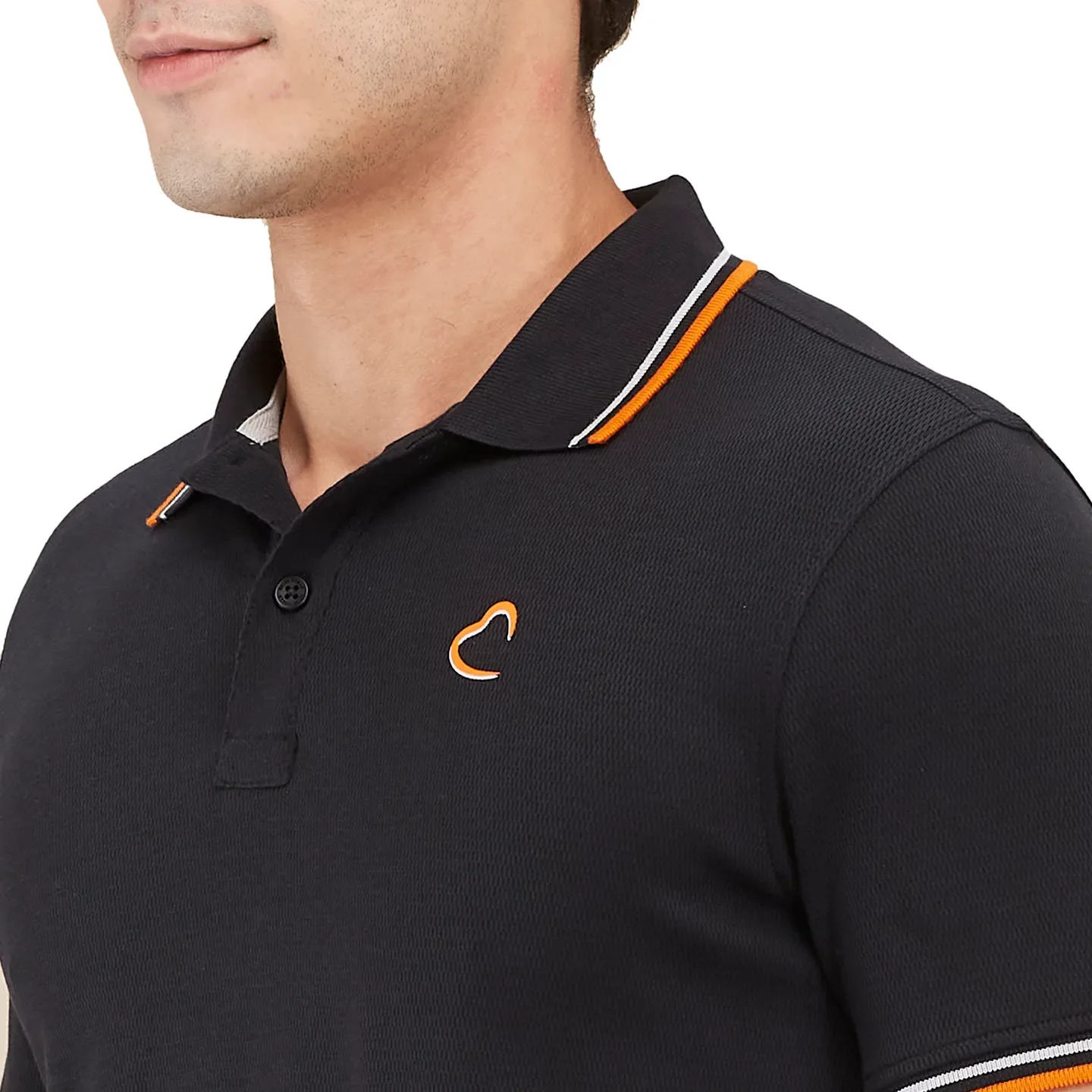 Black Regular Fit Men's Polo T-Shirt by Being Human Clothing - Image 5