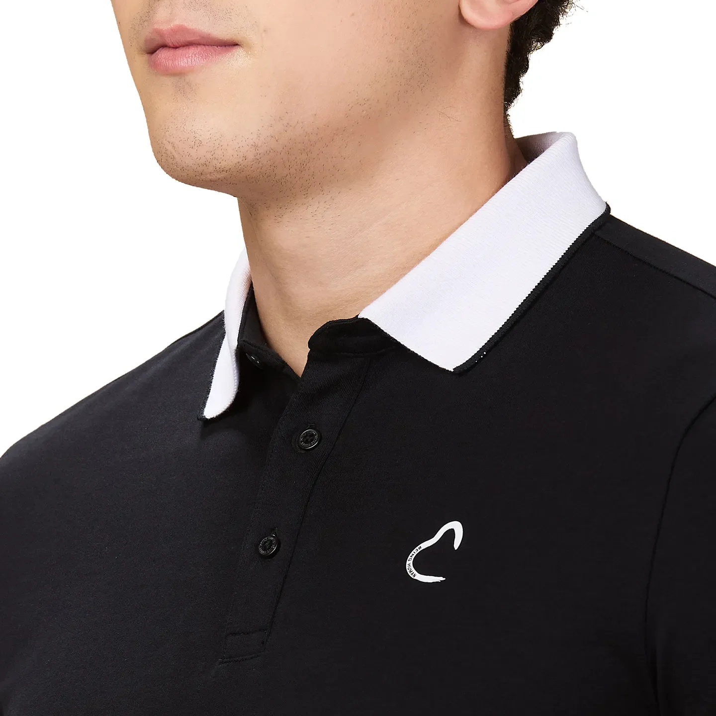 Black Regular Fit Men's Polo T-shirt by Being Human Clothing - Image 5