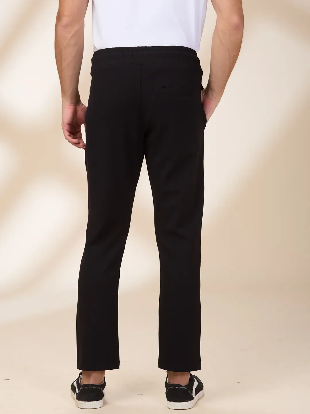 Black Regular Fit Track Pants For Men By Being Human Clothing - Image 3