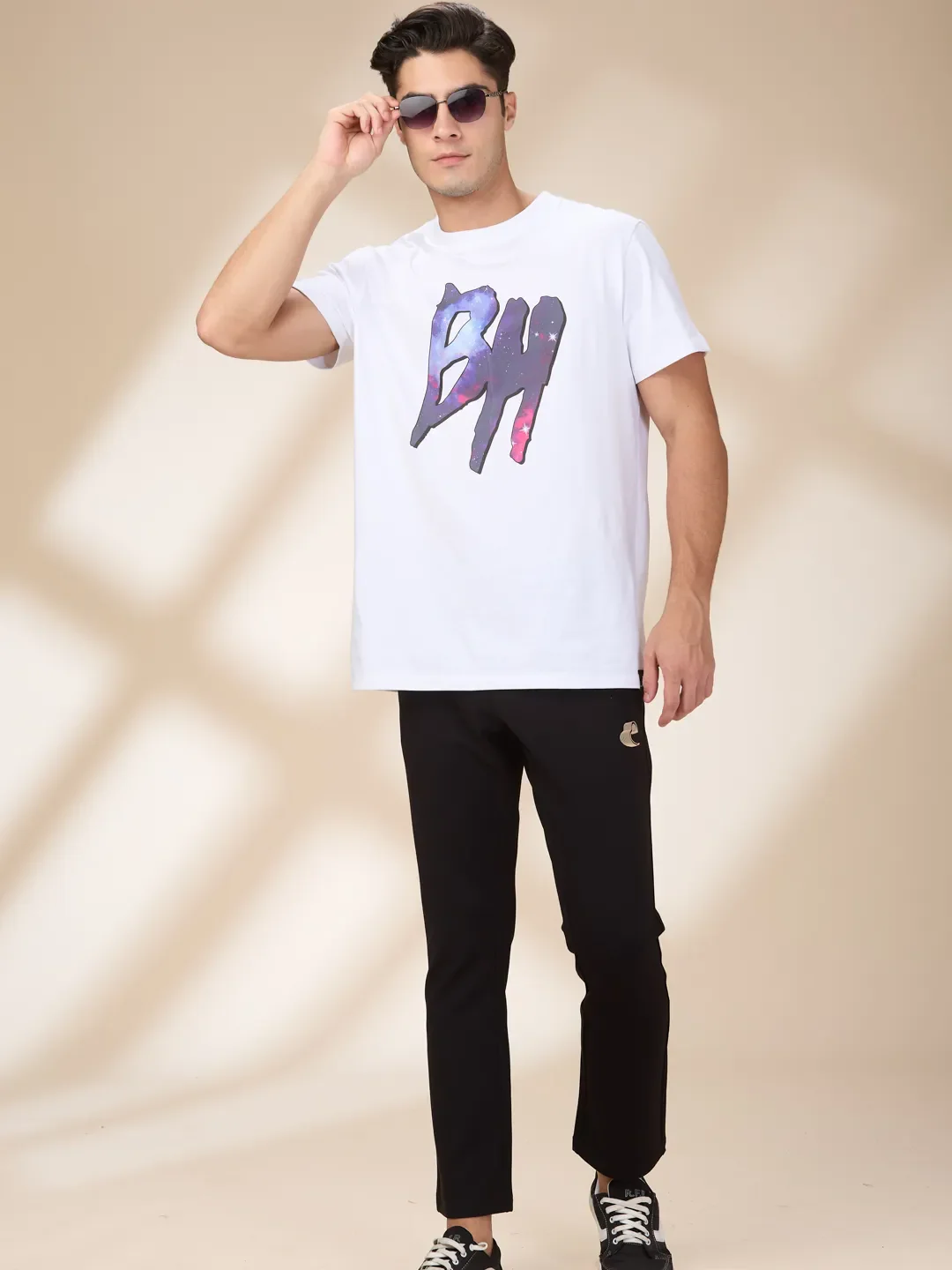 Black Regular Fit Track Pants For Men By Being Human Clothing - Image 6