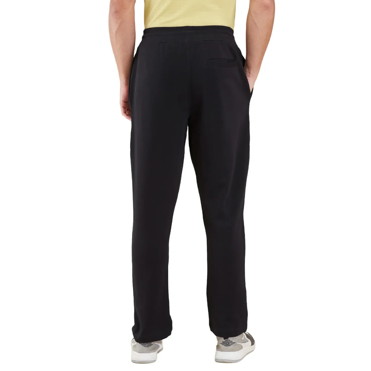 Black Regular Fit Track Pants For Men By Being Human Clothing - Image 3