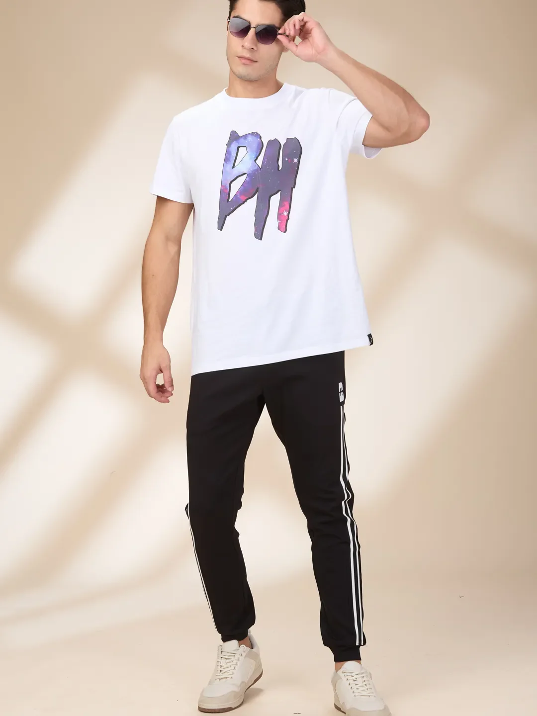 Black Regular Fit Track Pants For Men By Being Human Clothing - Image 6