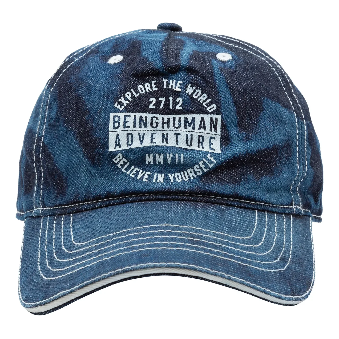 Blue Denim Cotton Unisex Cap by Being Human Clothing