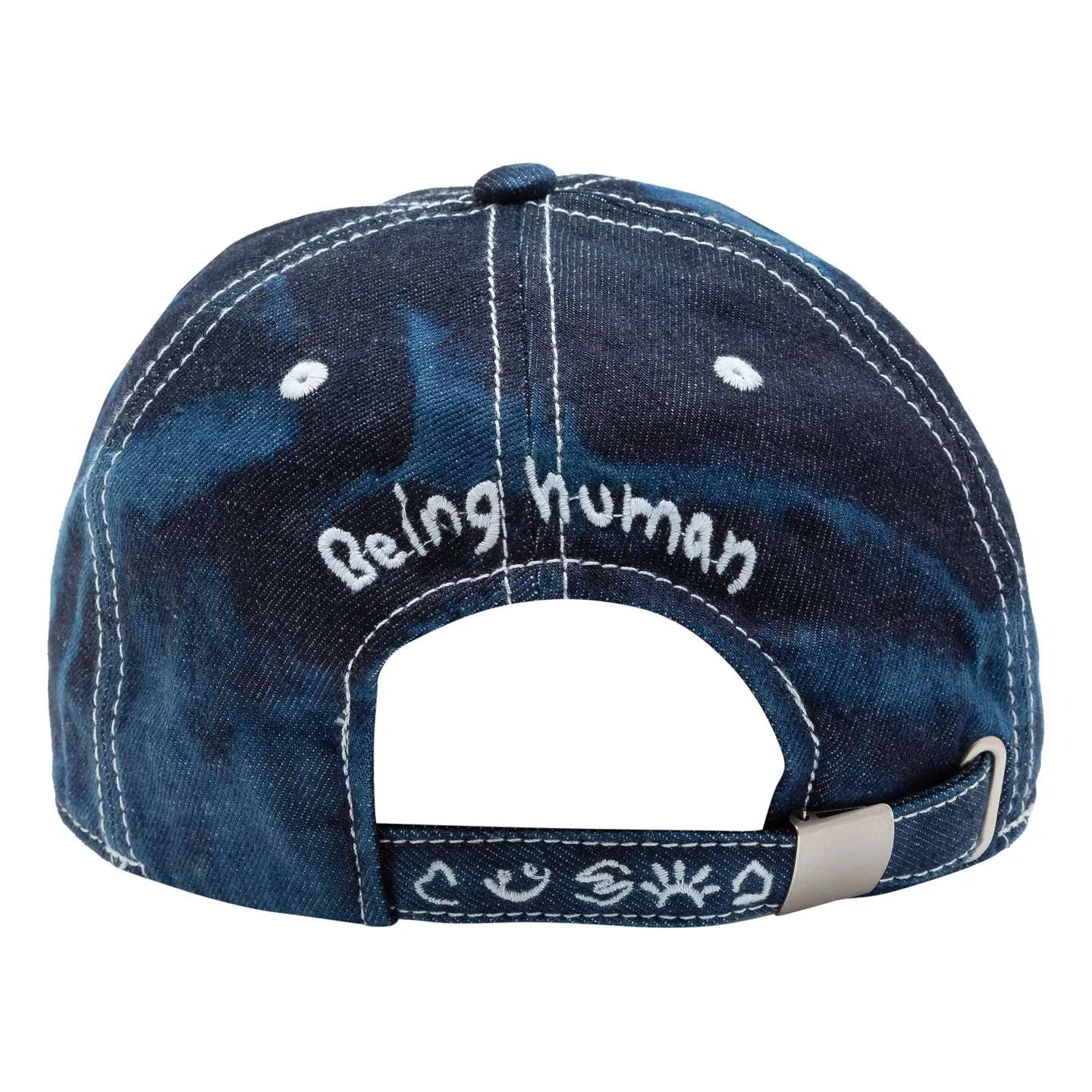Blue Denim Cotton Unisex Cap by Being Human Clothing - Image 4