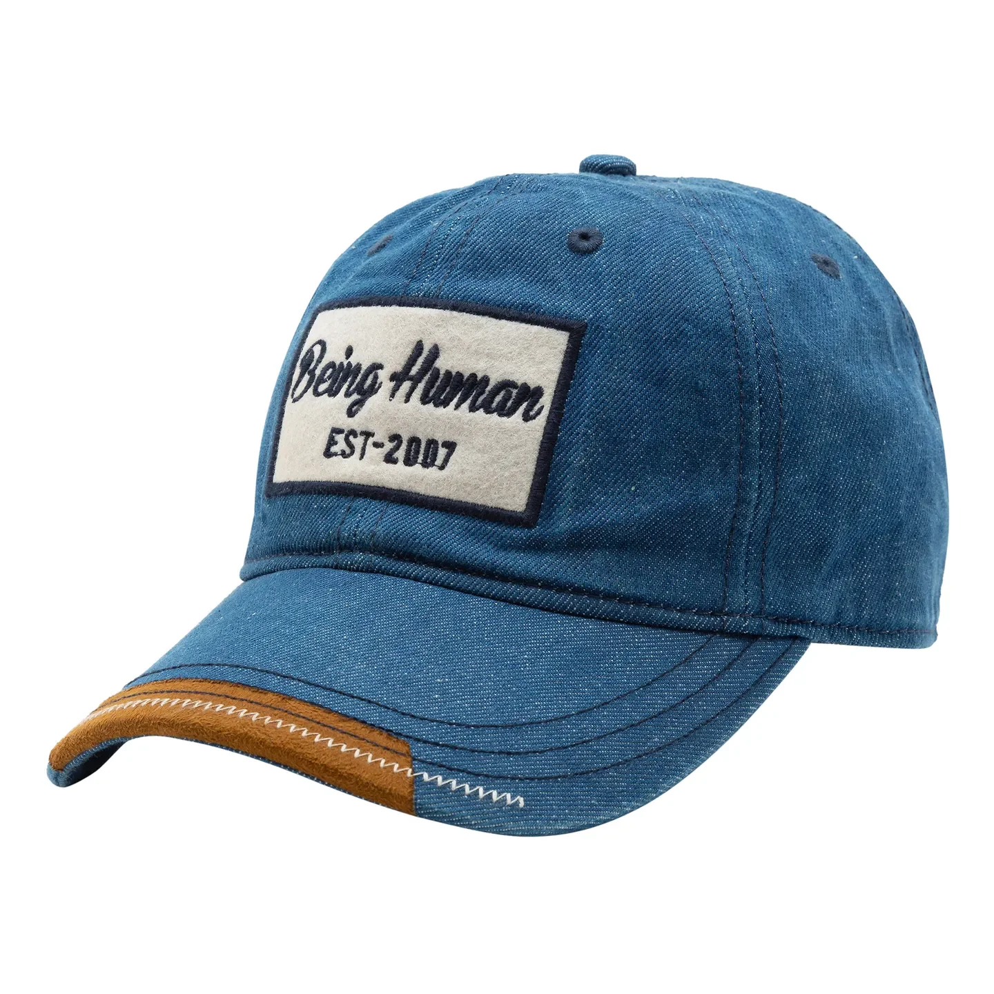 Blue Denim Cotton Unisex Cap by Being Human Clothing - Image 3