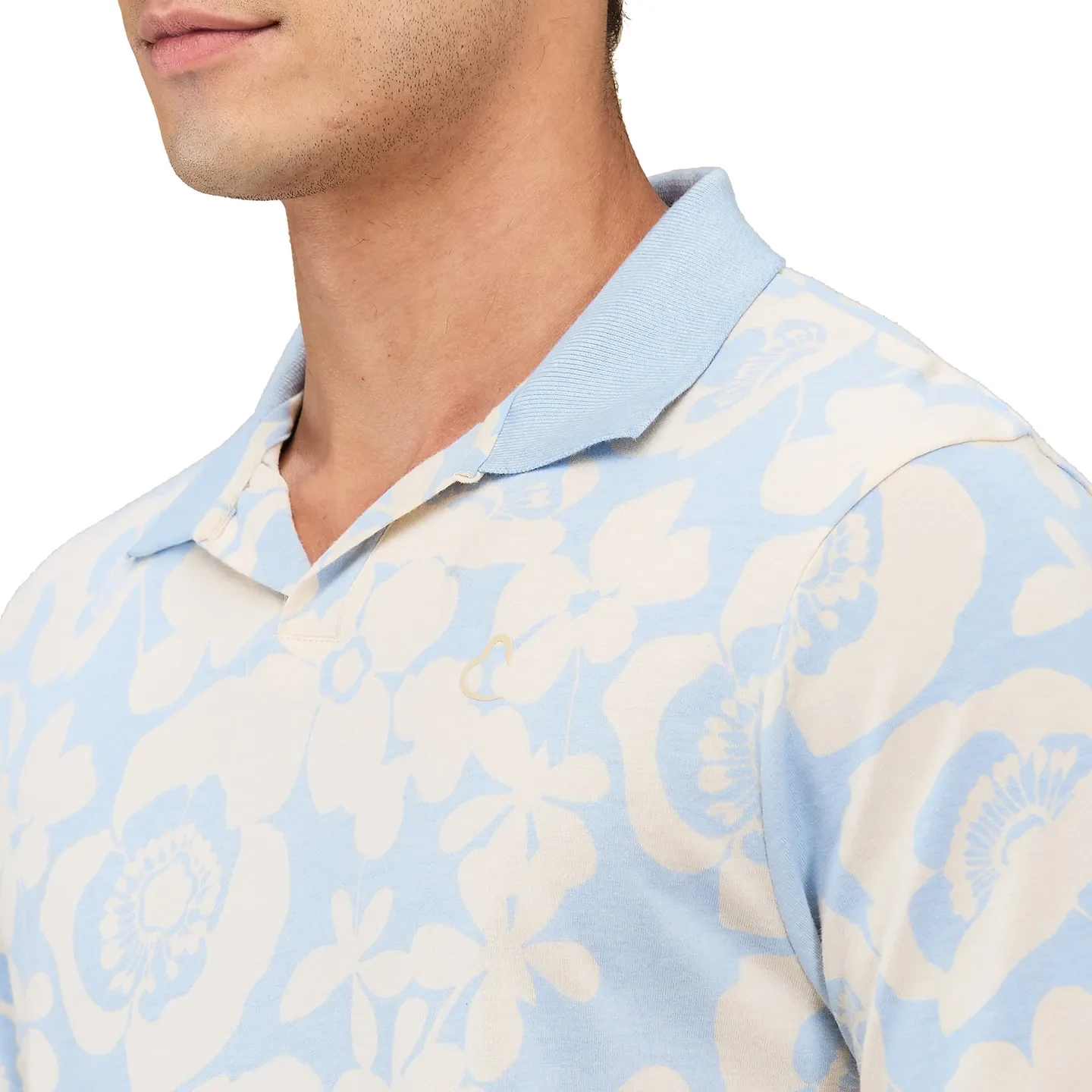 Sky Blue Easy Fit Men's Polo T-shirt by Being Human Clothing - Image 5
