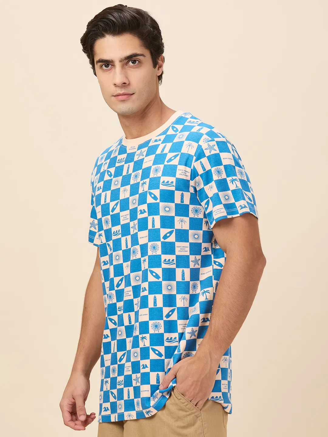 Spanish Villa Easy Fit Round Neck Men's T-Shirt by Being Human Clothing - Image 4