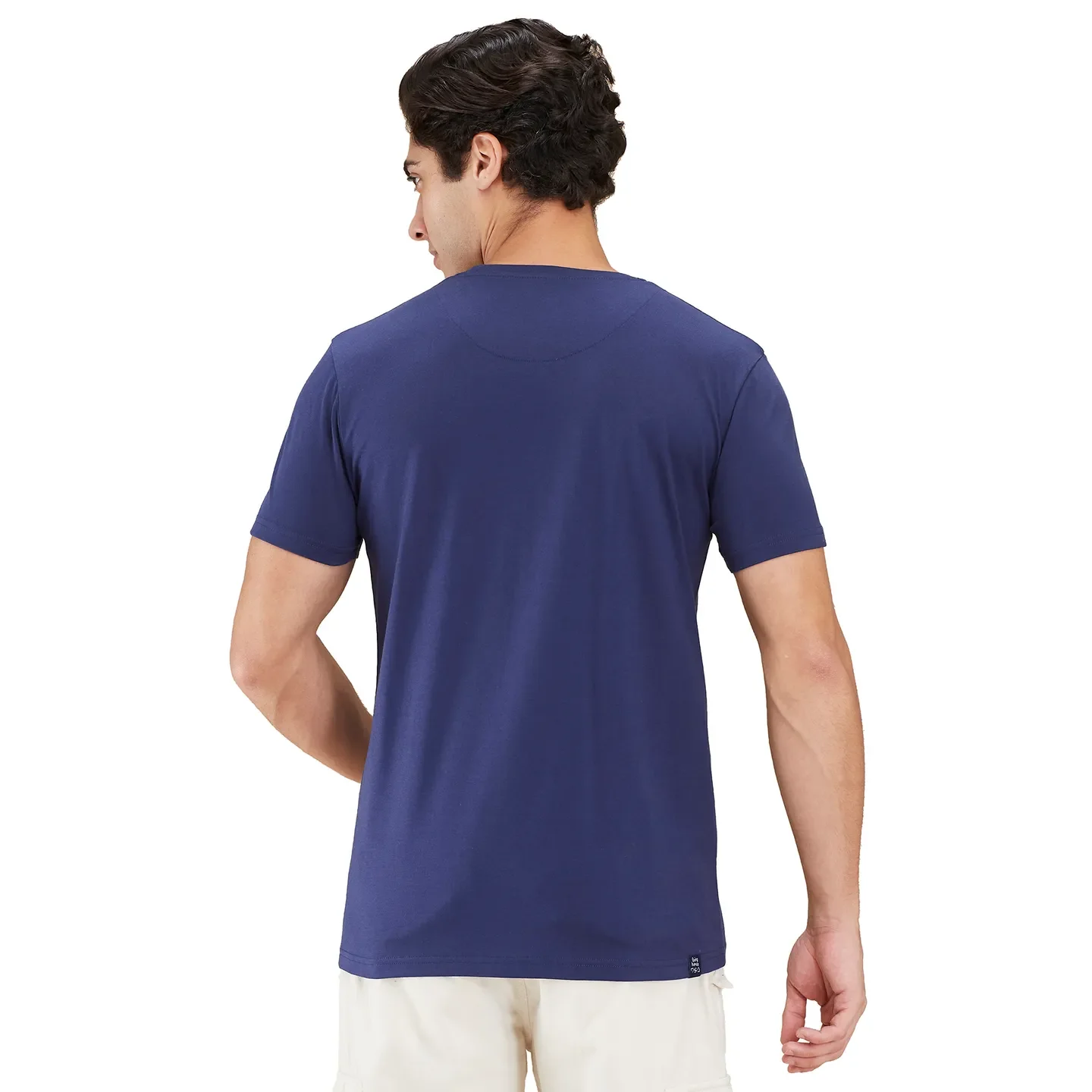 Midnight Blue Slim Fit Round Neck Men's T-Shirt by Being Human Clothing - Image 3