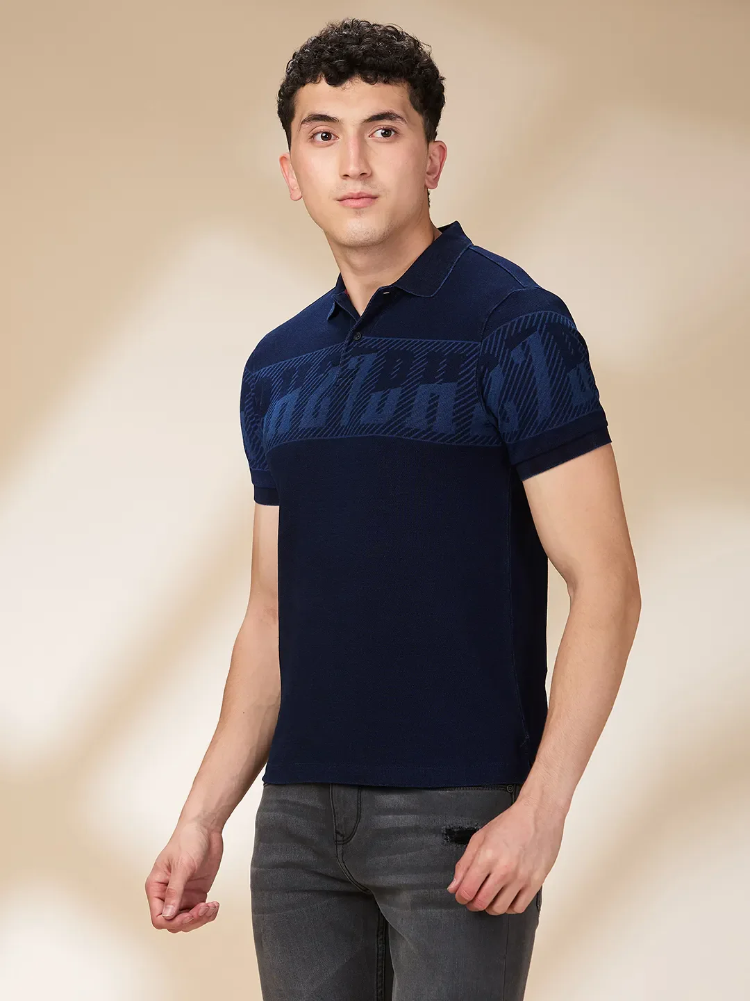 Indigo Regular Fit Men's Polo T-shirt by Being Human Clothing - Image 4