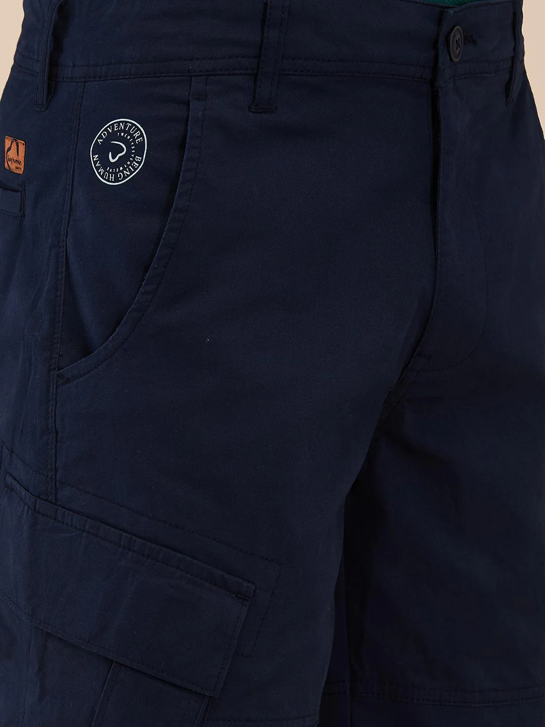Navy Slim Fit Cargo For Men By Being Human Clothing - Image 4