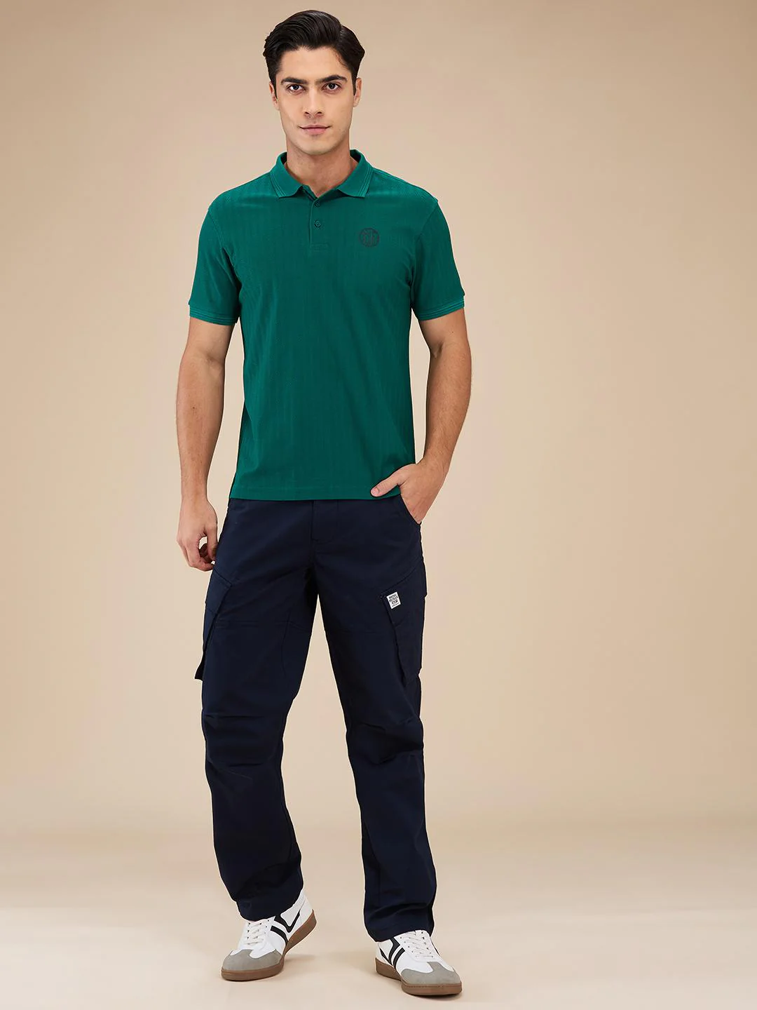 Navy Slim Fit Cargo For Men By Being Human Clothing - Image 5