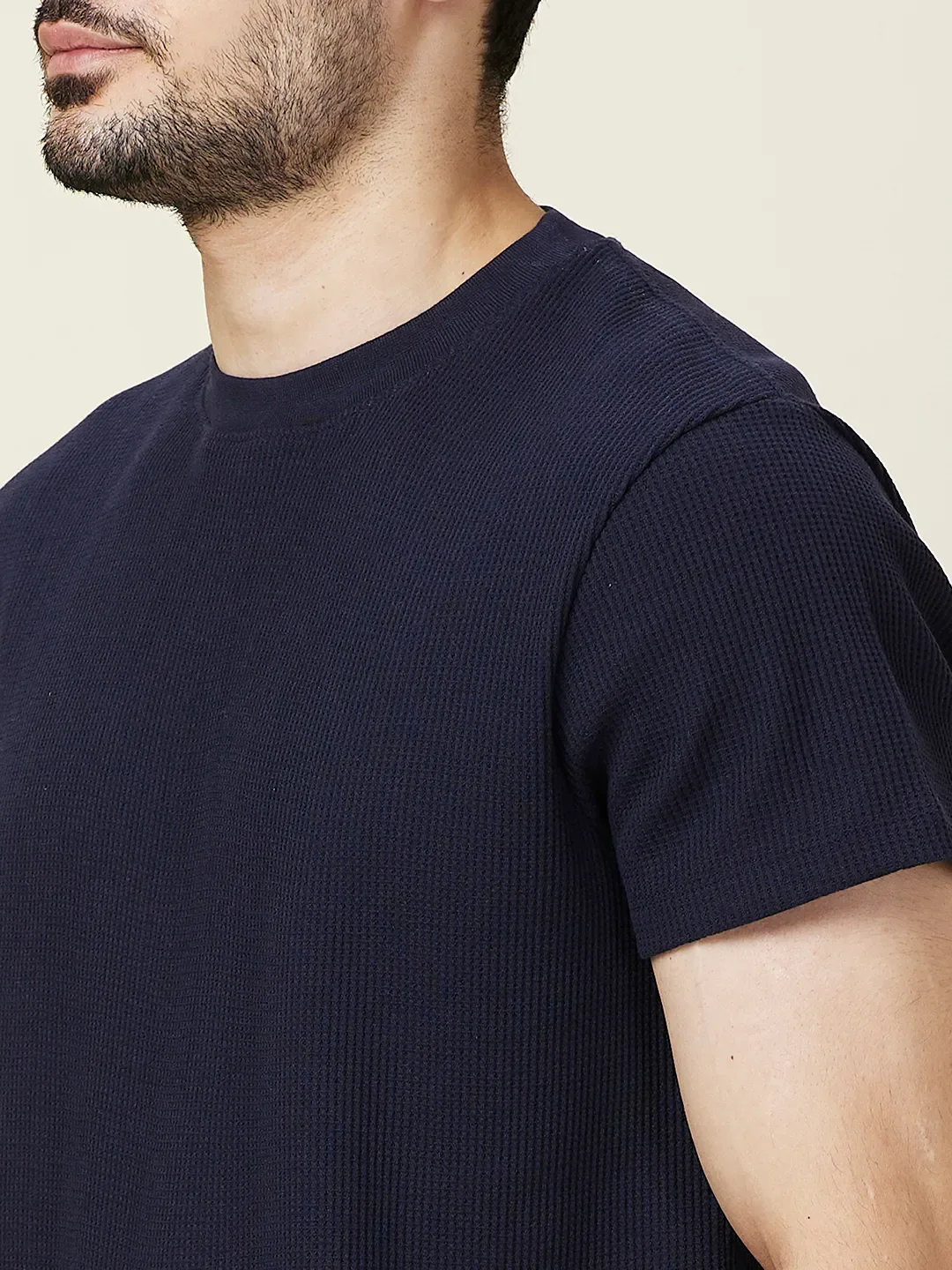 Navy Easy Fit Round Neck Men's T-Shirt by Being Human Clothing - Image 5