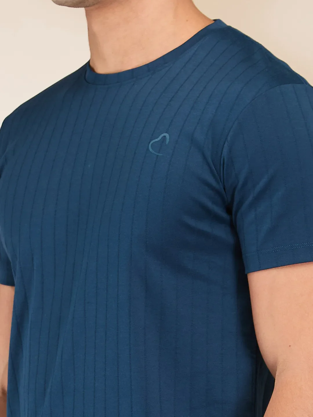 Navy Slim Fit Round Neck Men's T-Shirt by Being Human Clothing - Image 5