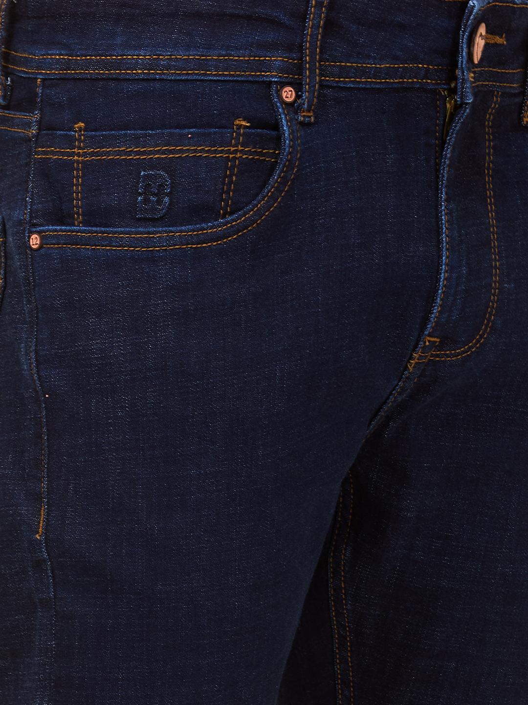Dark Blue Slim Fit Denims For Men By Being Human Clothing - Image 4