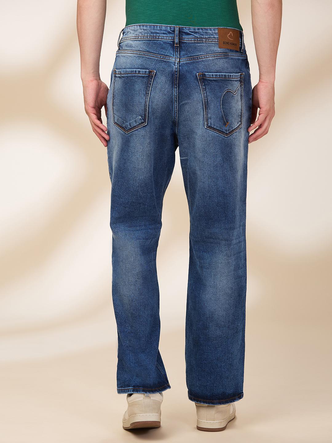 Blue Anti Fit Denims For Men By Being Human Clothing - Image 3