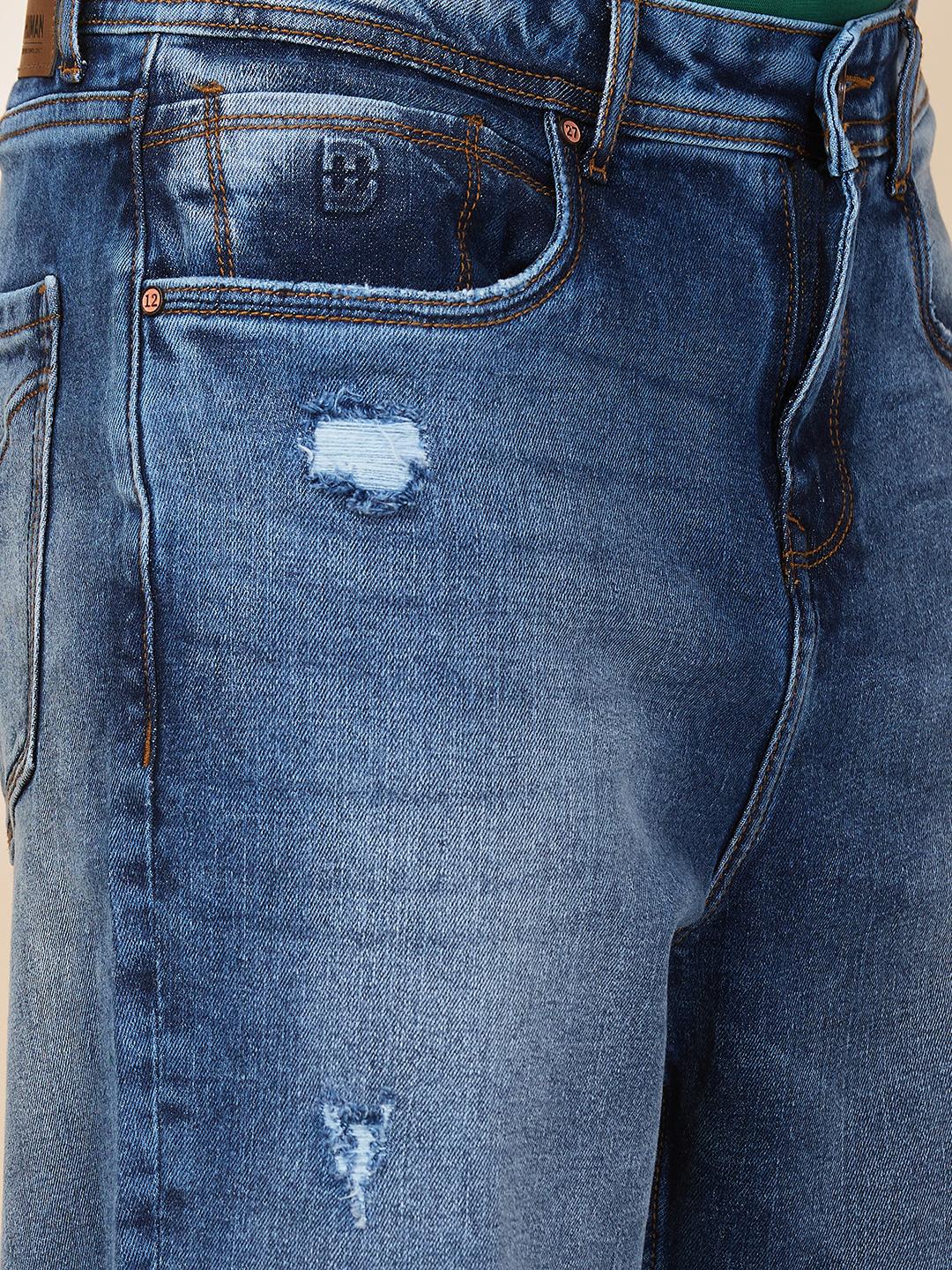 Blue Anti Fit Denims For Men By Being Human Clothing - Image 4
