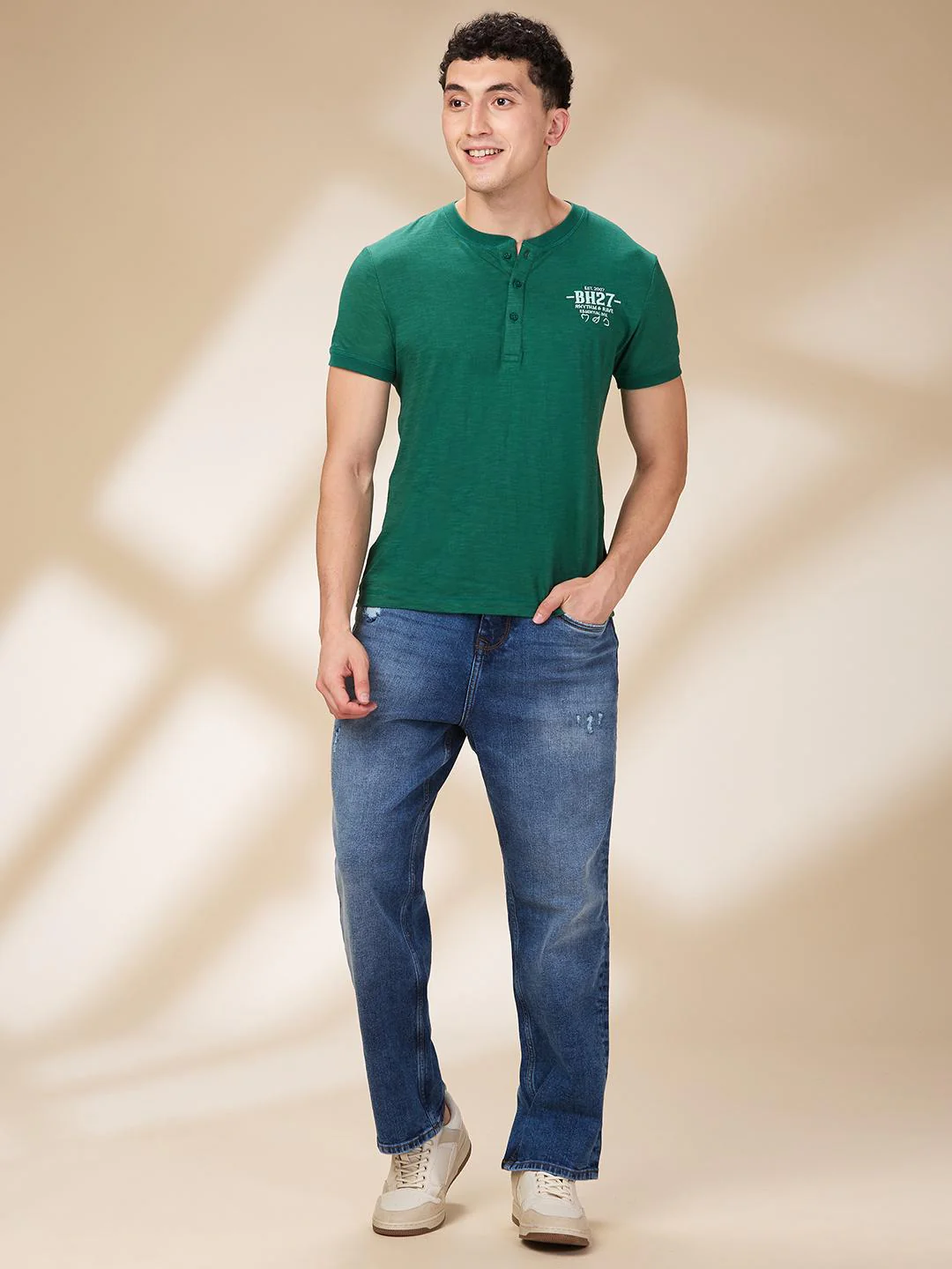 Blue Anti Fit Denims For Men By Being Human Clothing - Image 5