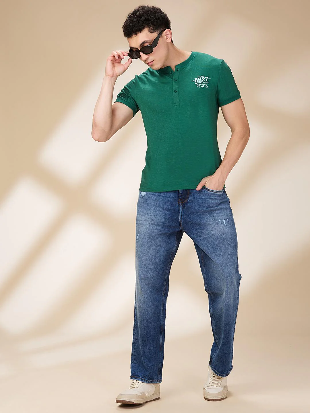 Blue Anti Fit Denims For Men By Being Human Clothing - Image 6