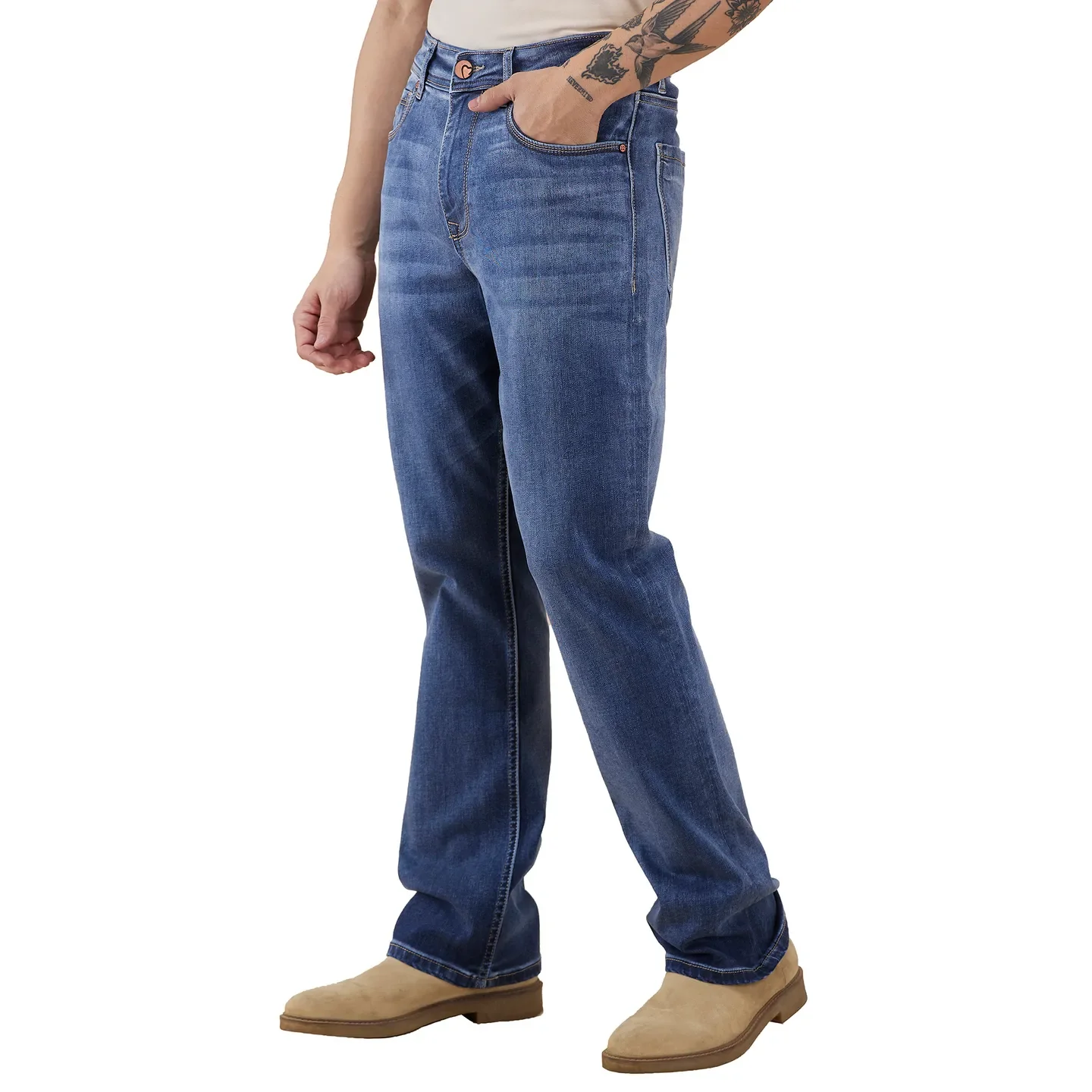 Blue Boot Cut Fit Men's Denims by Being Human Clothing - Image 4