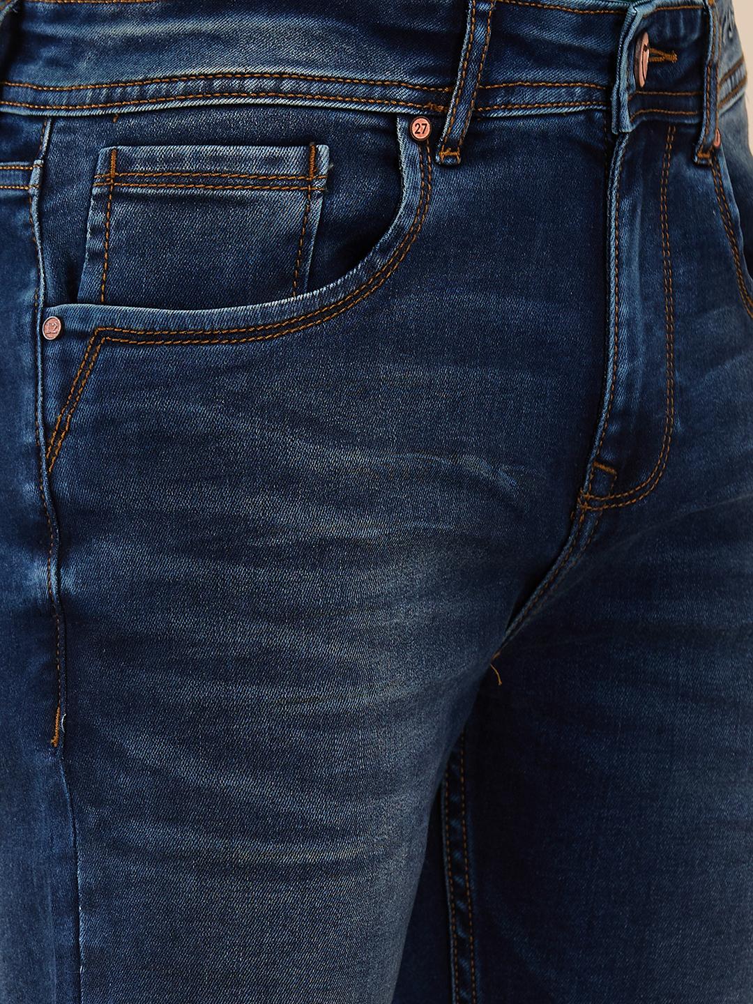 Blue Straight Fit Denims For Men By Being Human Clothing - Image 4