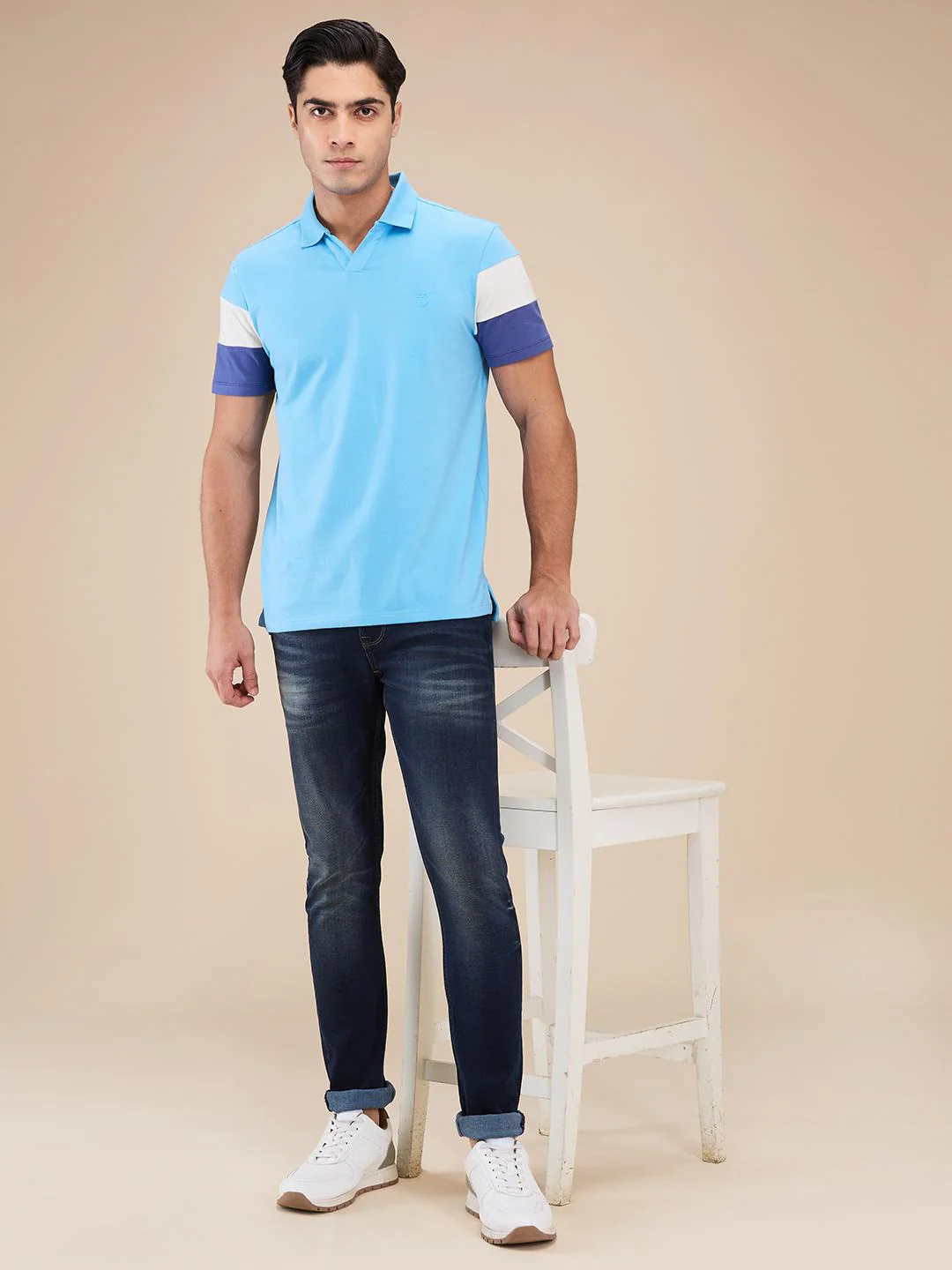 Dark Blue Slim Fit Denims For Men By Being Human Clothing - Image 6