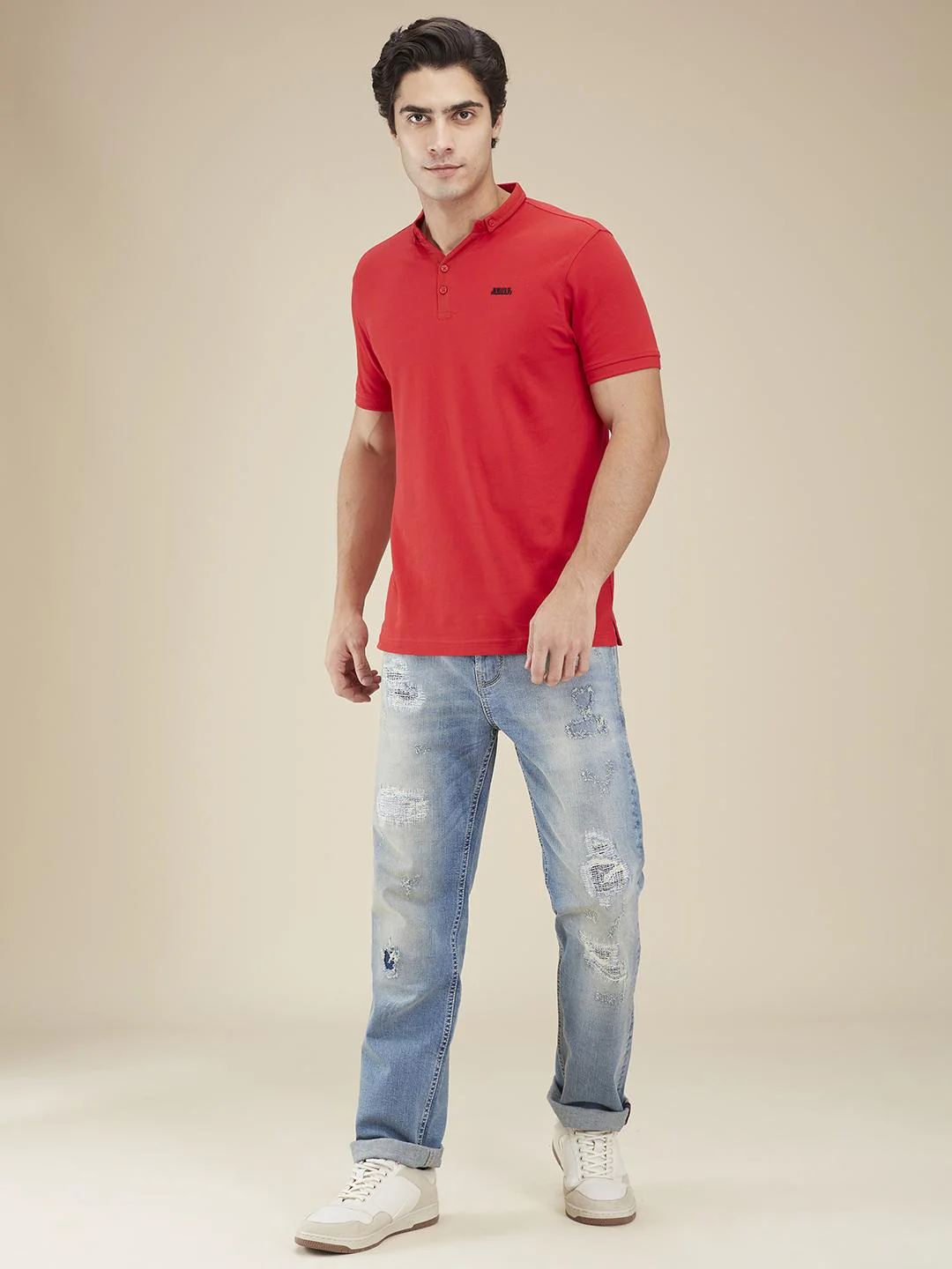 Light Blue Straight Fit Denims For Men By Being Human Clothing - Image 5