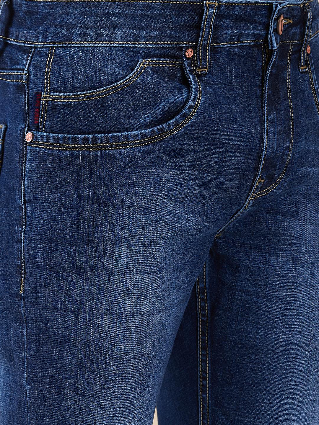 Blue Slim Fit Denims For Men By Being Human Clothing - Image 4