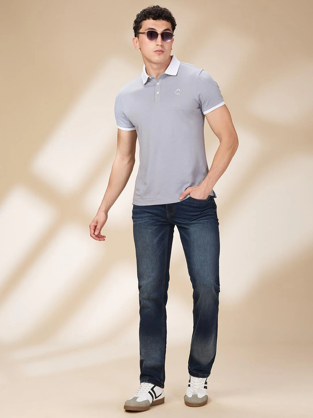 Dark Blue Straight Fit Denims For Men By Being Human Clothing - Image 3