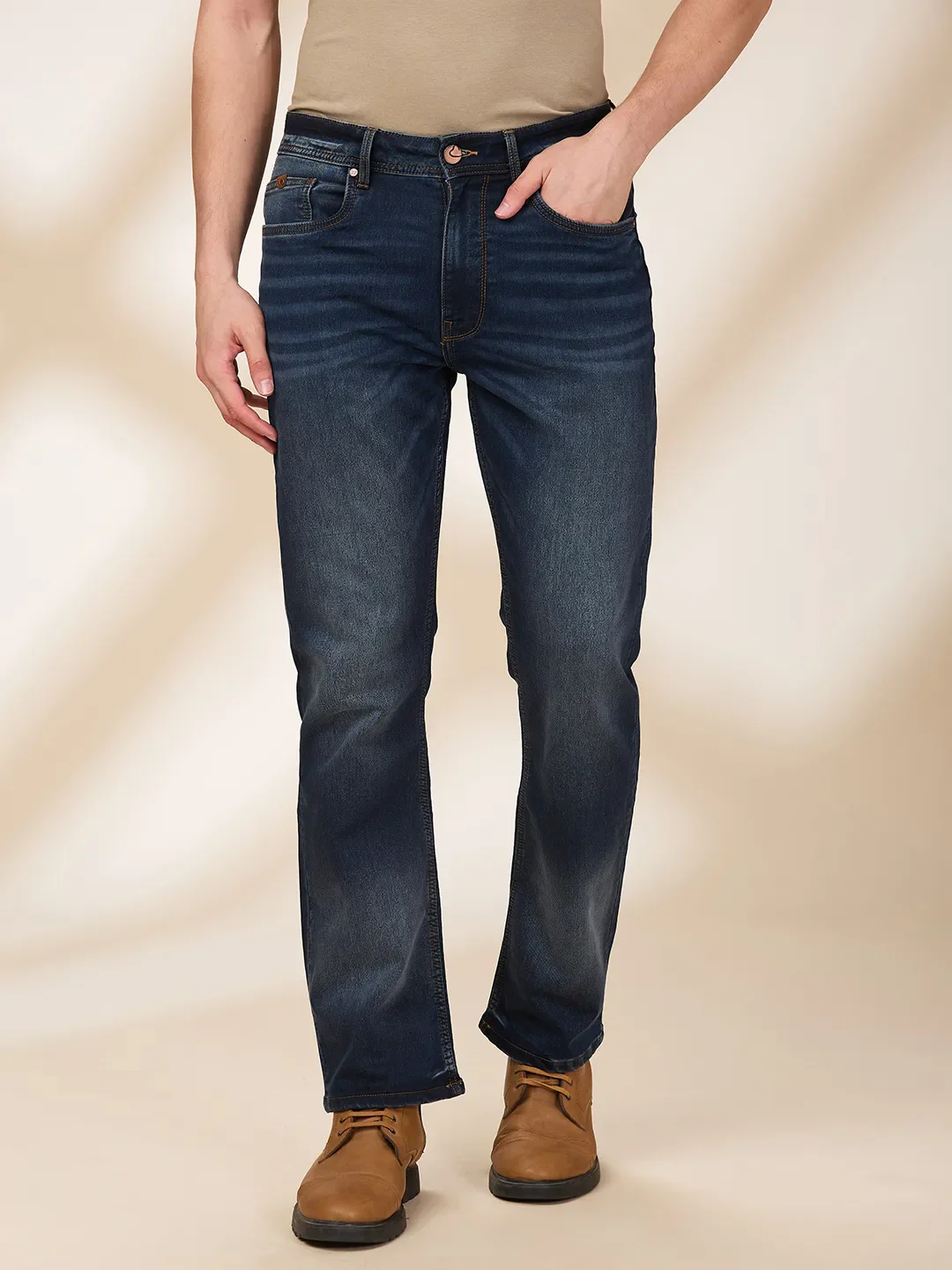Blue Boot Cut Fit Men's Denims by Being Human Clothing