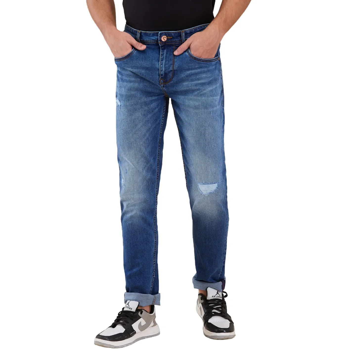 Blue Slim Fit Men's Denims by Being Human Clothing