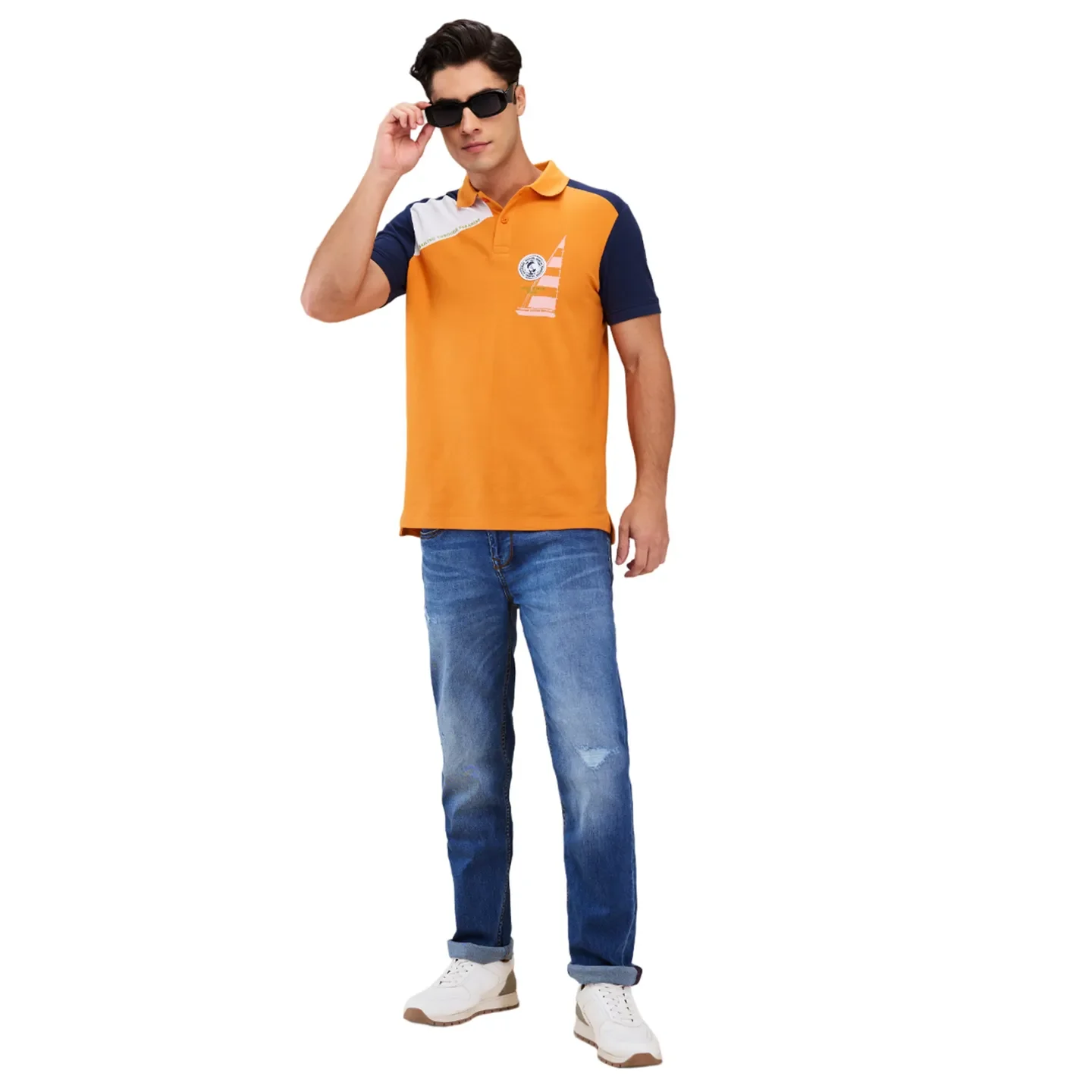 Blue Straight Fit Denims For Men By Being Human Clothing - Image 6