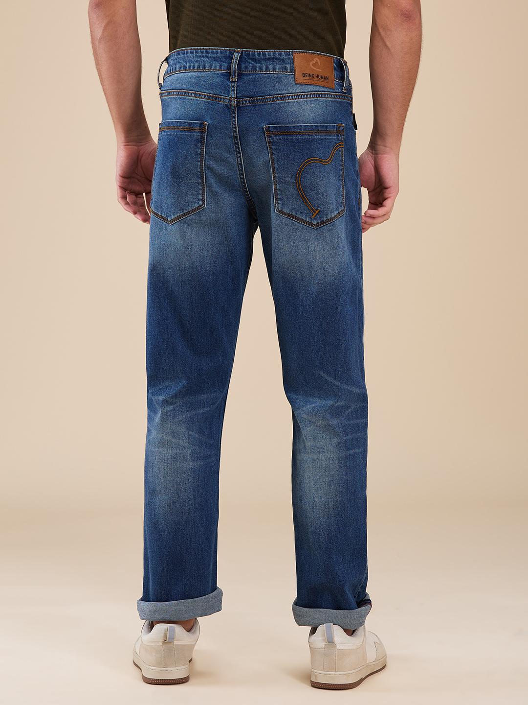 Blue Boot Cut Fit Denims For Men By Being Human Clothing - Image 3