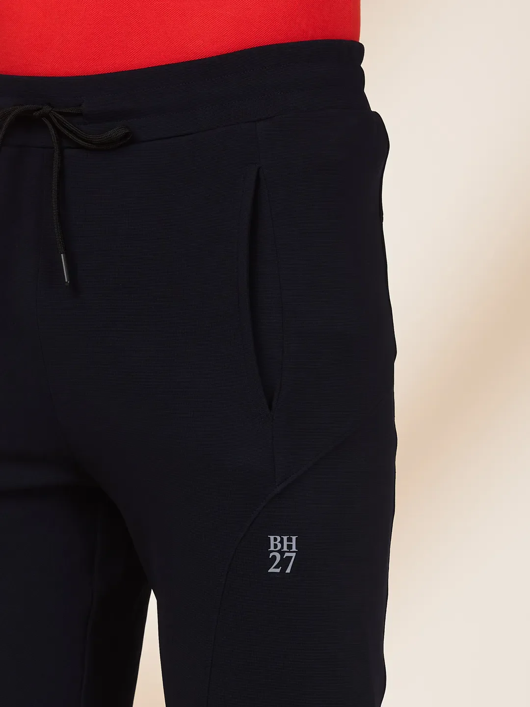 Navy Blue Regular Fit Track Pants For Men By Being Human Clothing - Image 5