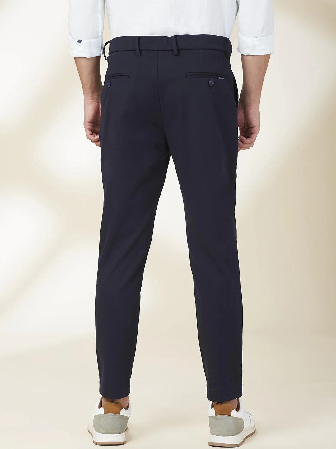 Navy Cropped Fit Chino For Men By Being Human Clothing - Image 3