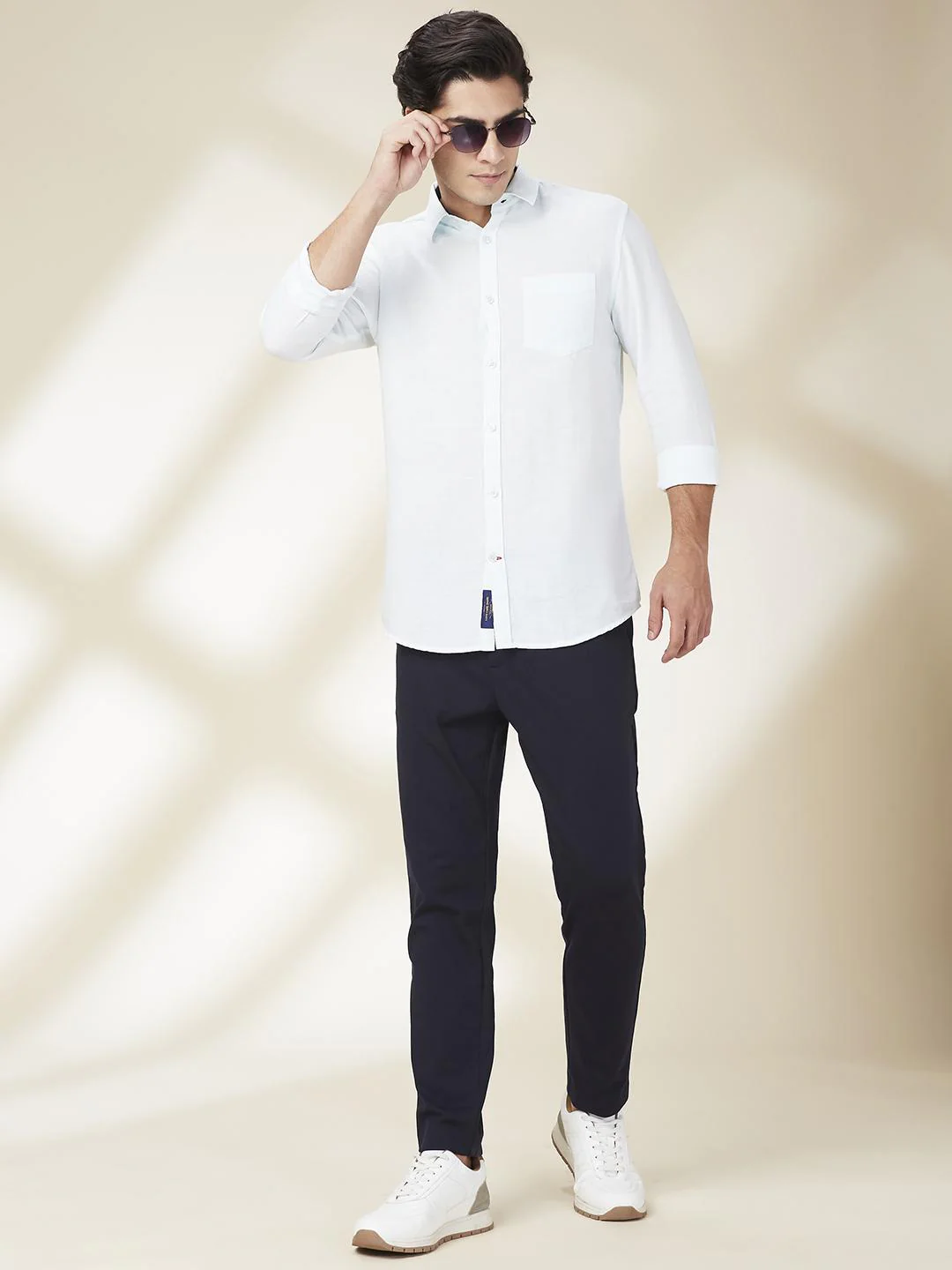 Navy Cropped Fit Chino For Men By Being Human Clothing - Image 5