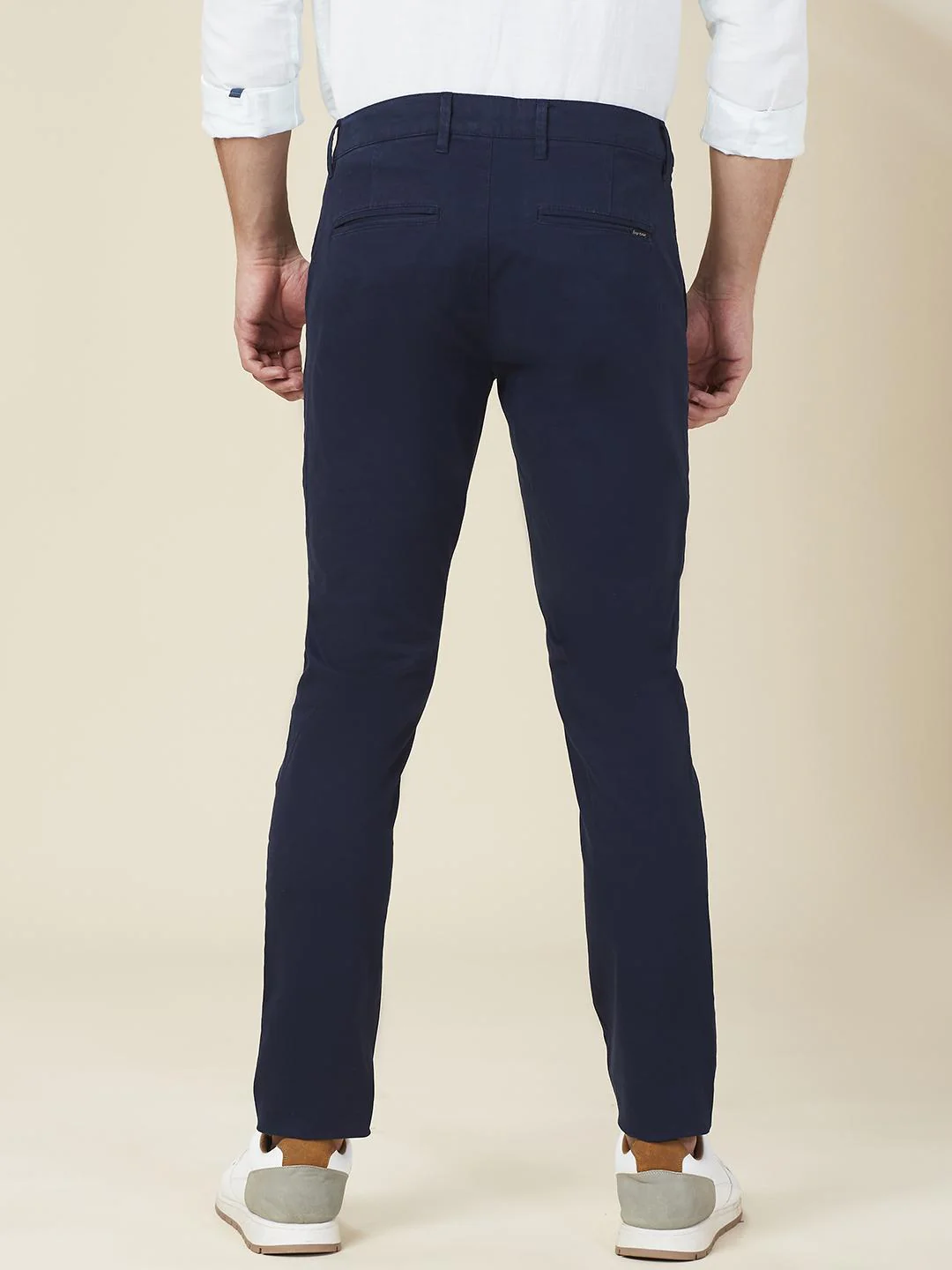 Navy Regular Fit Chino For Men By Being Human Clothing - Image 3